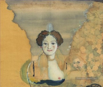 Jeune dame avec un jardin au delà de Konstantin Somov Peinture à l'huile